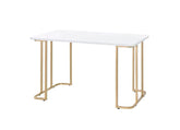 Estie White & Gold Finish Writing Desk Model 93102 By ACME Furniture